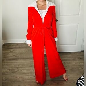American Vintage Red and White Jumpsuit